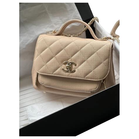 chanel beige leather bag